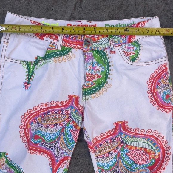 Desigual Multicolor Paisley Skinny Jeans pants size 28 - Picture 4 of 8